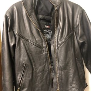 Leather biker jacket